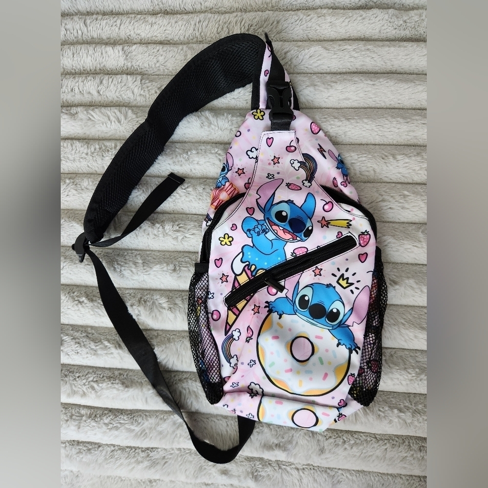 Stitch Pink Donut Sling Bag